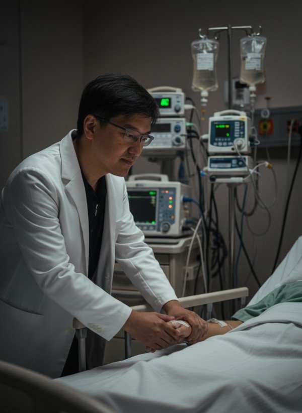 吳紹琥醫師與病患討論熟齡健檢報告數據 展現健康活力生活品質的熟齡健檢評估 測量肌肉量與功能指標的熟齡健檢流程